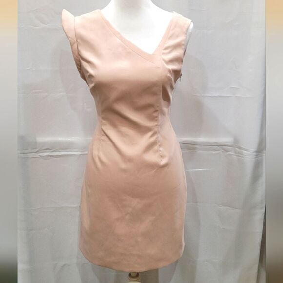 Asymmetrical nude dress Sz 8 - Picture 1 of 6